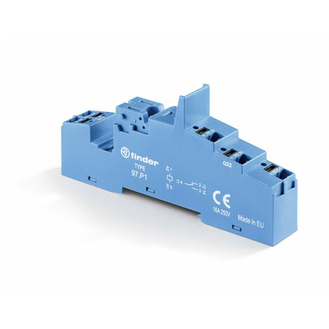 Support 10A 250V série 4661 bleu étrier plastique Push-in FINDER 97P1SPA
