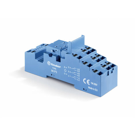 Support 10A 250V série 5533 bleu étrier plastique Push-in FINDER 94P3SPA