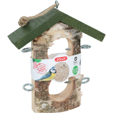 Support 2 Boules de graisse en bois massif pour oiseaux - zolux