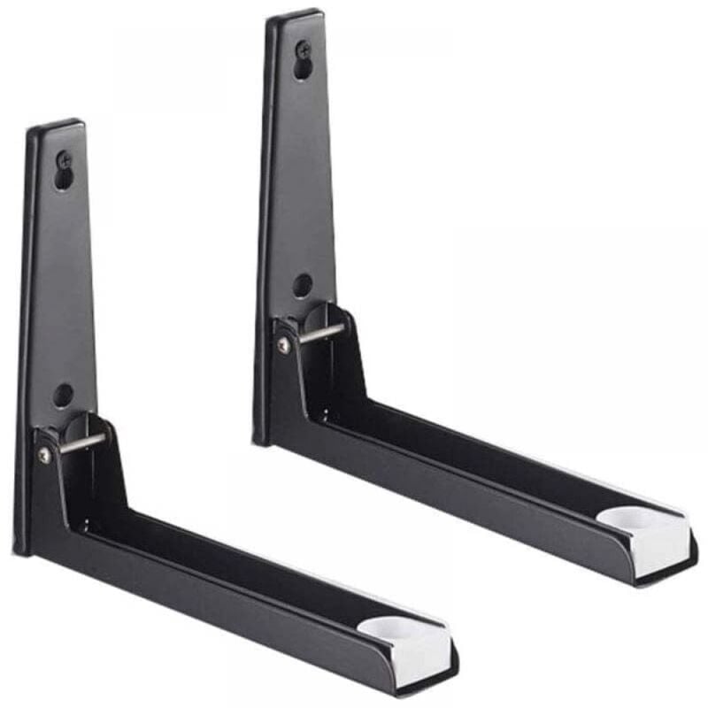 Cyslmuk - Support 2 pièces en acier inoxydable pour four à micro-ondes avec bras extensible, support mural pour four à micro-ondes