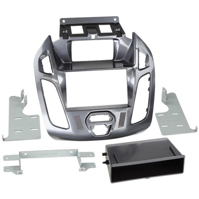 Support 2Din compatible avec Ford Tourneo Transit Connect ap13 Avec ecran - vide poche - Gris Nebula
