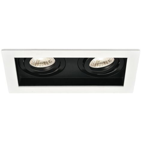 Support 2x spots Beta R5 rectangle blanc/noir MR16 GU10/GU5.3