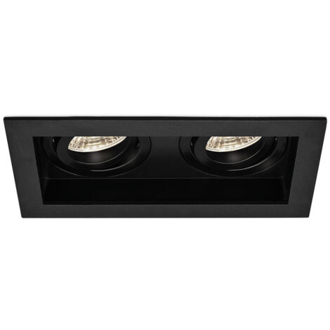 Support 2x spots Beta R5 rectangle noir MR16 GU10/GU5.3