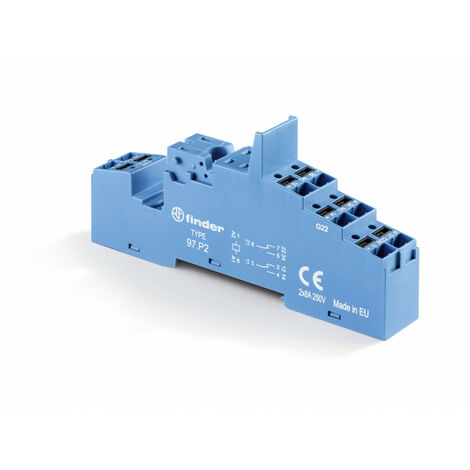 Support 8A 250V série 4652 bleu étrier métallique Push-in FINDER 97P2SMA