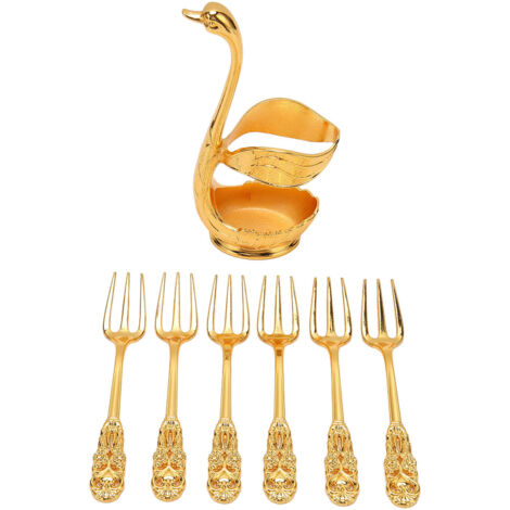 Support à Base de Cygne pour Ustensiles de Table - Service de 6 Fourchettes Style Européen Luxe et Innovant