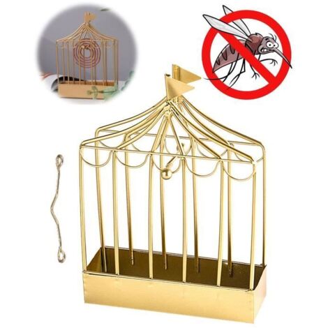 Support à Bobine Antimoustique - Style Vintage - Doré - 12,5x4x18cm - Protection contre les Insectes - Durable