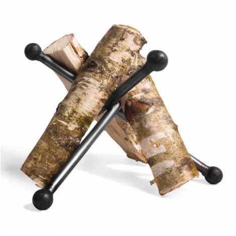 Support à bois pour allumer braséro, acier naturel, 23cm de hauteur, CookKing, 111249