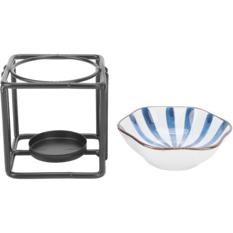 Support à bougie chauffe-plat en céramique pour diffuseur d'huiles essentielles et encens