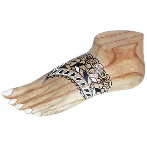 Support à bracelets Pied tatouage oriental en bois