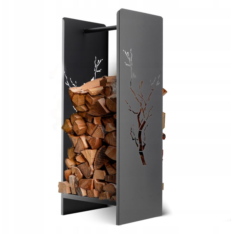 Kadax - Support à bûches en métal 90 cm