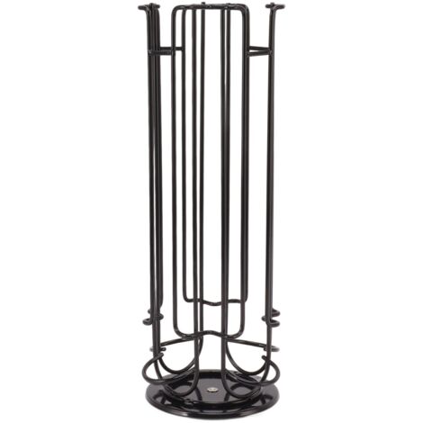 Support à capsules de café pour 24 dosettes, présentoir rotatif 360° noir pour rangement et exposition