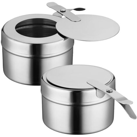 Support à combustible pour réchauds, ensemble de 2 pièces en acier inoxydable avec couvercle, idéal pour les événements tels que les barbecues et les buffets. - AquaForge