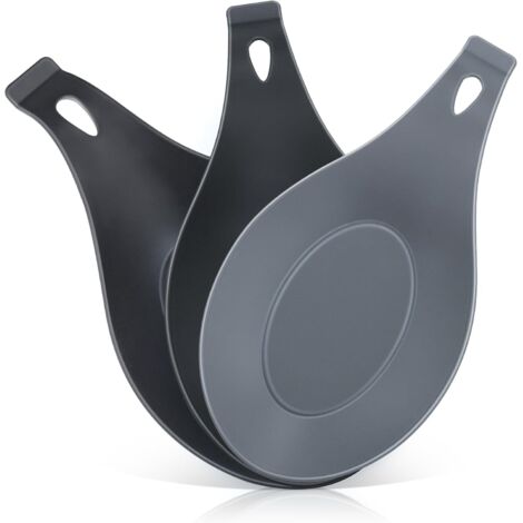 Support à cuillère en silicone 3 pièces, pour plan de travail de cuisine, support à cuillère à café, support à ustensiles de cuisine résistant à la chaleur, support pour spatule