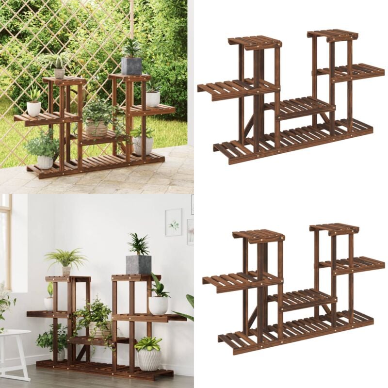 Support à fleurs 110x25x73 cm bois massif de sapin - Support à Fleurs - Jardinière - Rangement Plantes - Meuble Extérieur - Déco Intérieur - Home &