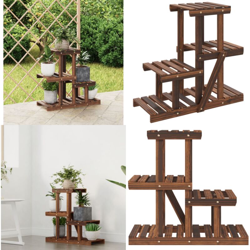 Support à fleurs 58x25x51 cm bois massif de sapin - Support à Fleurs - Plante - Jardinerie - Intérieur Design - Décoration Murale - Home & Living