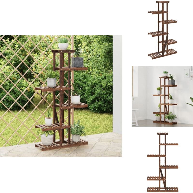 Support à fleurs 75x25x140,5 cm bois massif de sapin - Support Plante - Jardinerie - Rangement Extérieur - Fleur Pot - Meuble Jardin