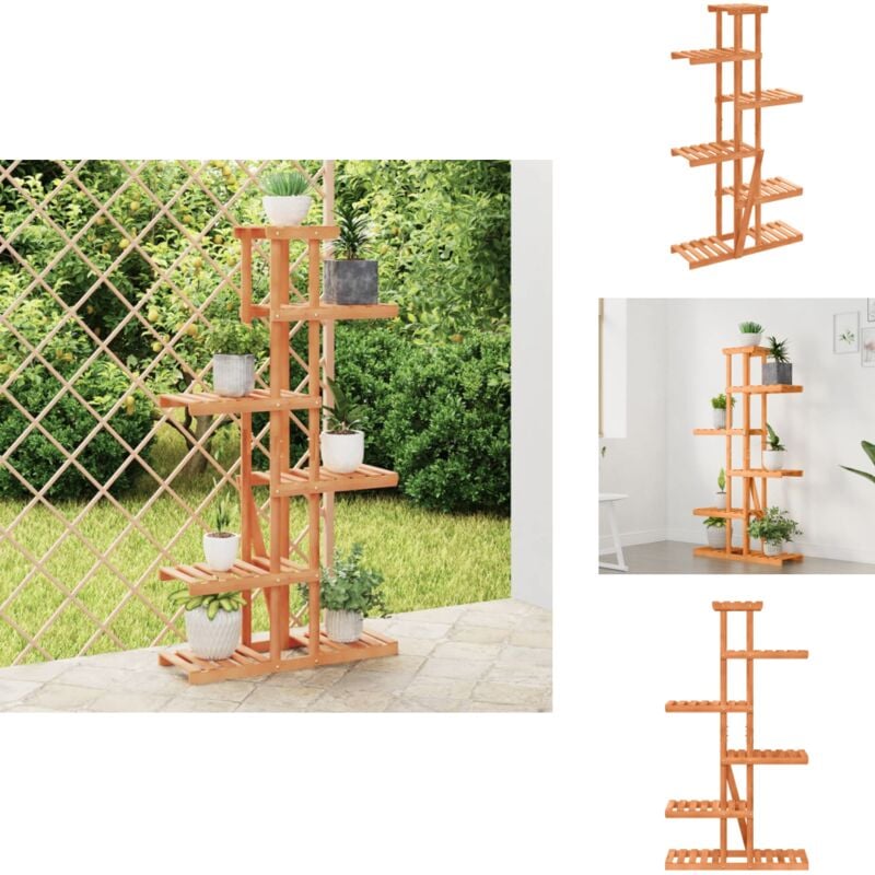 Support à fleurs 75x25x140,5 cm bois massif de sapin - Support Plante - Rangement Intérieur - Meuble Jardin - Étagères Murales - Déco Murale