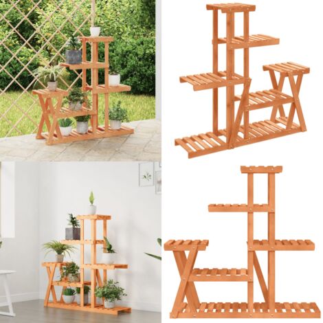 Support à fleurs 95x25x96 cm bois massif de sapin - Support Plante - Support Fleur - Rangement Jardin - Meuble Extérieur - Decoration Intérieur - Home & Living