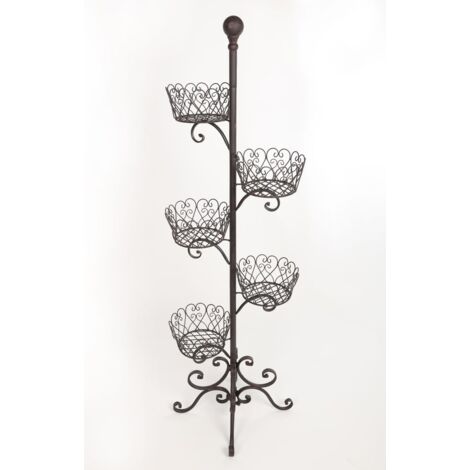 Support à fleurs en métal pour 5 pots - support pour plantes, décoration élégante