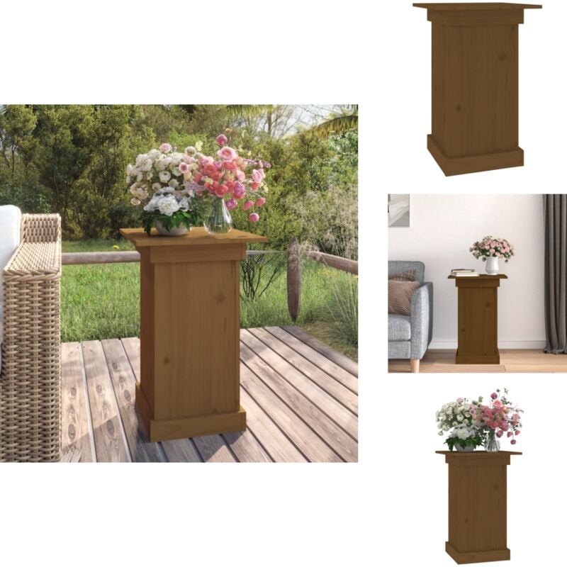Support à fleurs Marron miel 40x40x60 cm Bois de pin solide - Support Fleur - Jardinière - Décoration Extérieur - Jardin - Balcon