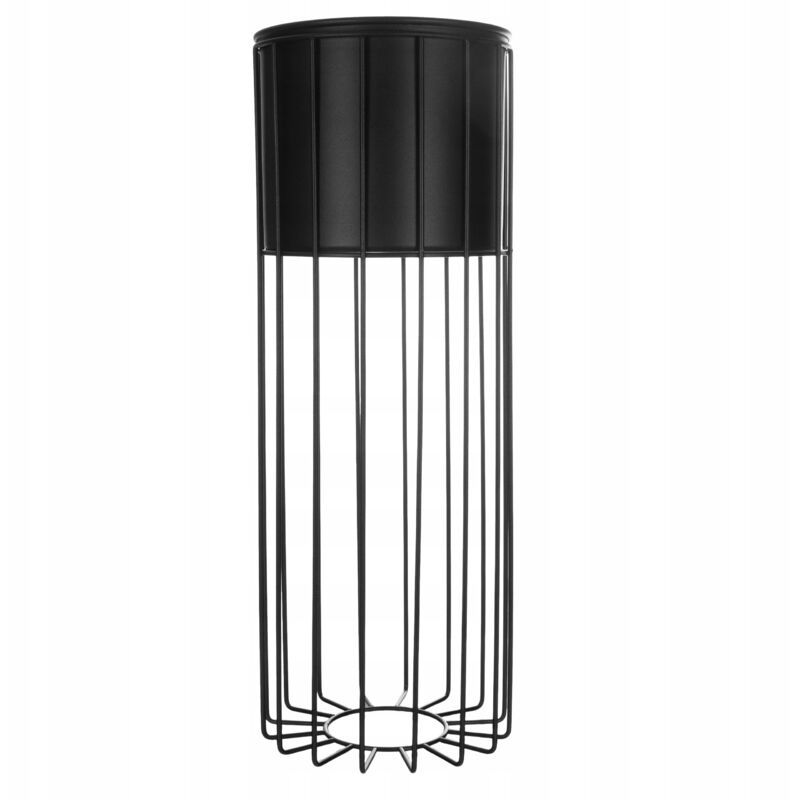 Support à fleurs sur pied, métal noir mat, support loft en fil de fer, 55 cm