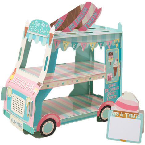 Support à gâteau voiture cartoon, décoration jetable pour table dessert mariage anniversaire, DIY 37x20x34 cm