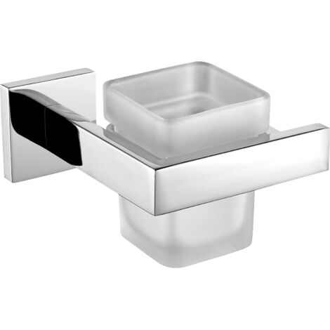 Support à gobelet KWC AR, CUBUS, acier inoxydable, 127x85x115 mm, AP, brillant, verre à gobelet