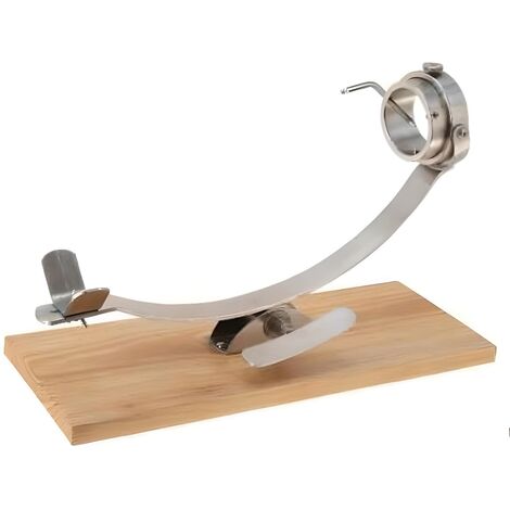 Support à jambon rotatif en acier inoxydable/bois - Longueur 57 x Profondeur 22 x Hauteur 3 cm