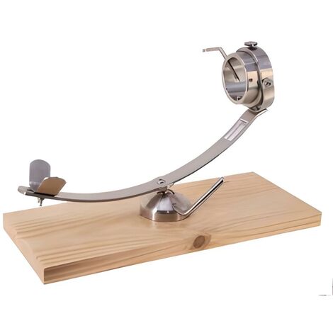 Support à jambon rotatif en acier inoxydable/bois - Longueur 57 x Profondeur 25 x Hauteur 3 cm