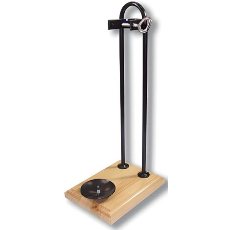 Support à jambon vertical en acier inoxydable/bois - Longueur 25 x Profondeur 18 x Hauteur 2 cm