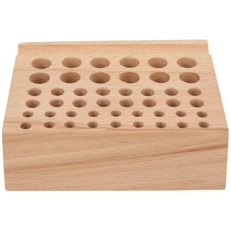 Support à outils en cuir 46 trous, design robuste en bois pour poinçons, rangement pratique et durable.
