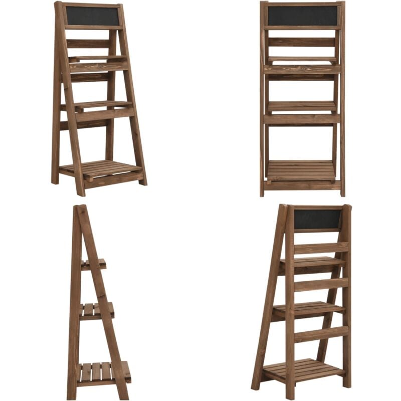 Support à plantes à 3 niveaux avec tableau noir 40x30x90 cm Pin - Support Plante - Étagère Plante - Jardinerie - Décoration Intérieur - Table Noire