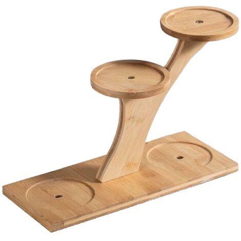 Support à plantes en bois à 3 niveaux, porte-fleurs rustique avec 3 étagères, support de bureau décoratif pour plantes en pot, succulentes, petites figurines