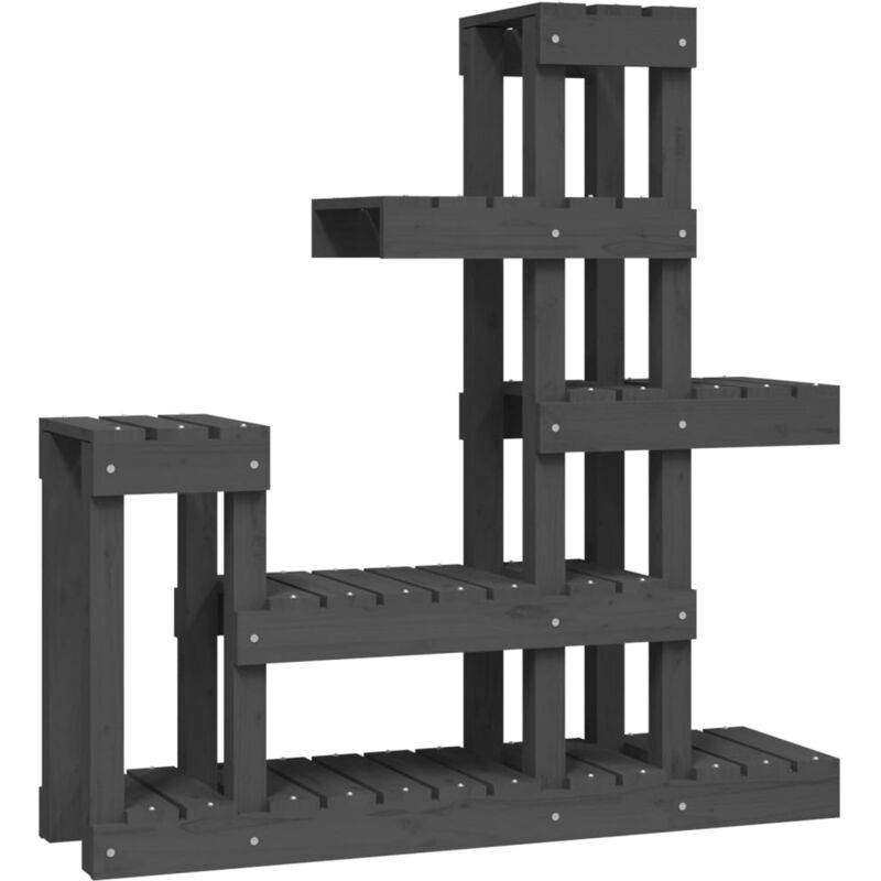 Vidaxl - Support à plantes Gris 92x25x97 cm Bois massif de pin