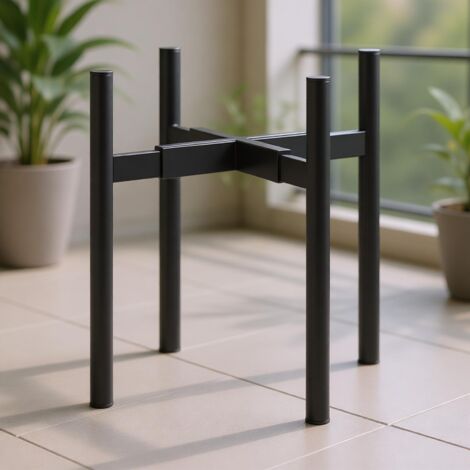 Support à plantes réglable en fer, support robuste pour pots d'intérieur et d'extérieur, en angle, réglable, en métal robuste pour grands pots