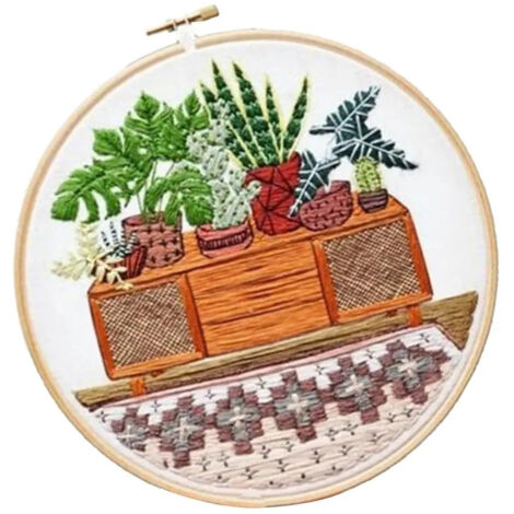 Support à plantes vintage en métal, 3 pièces en céramique