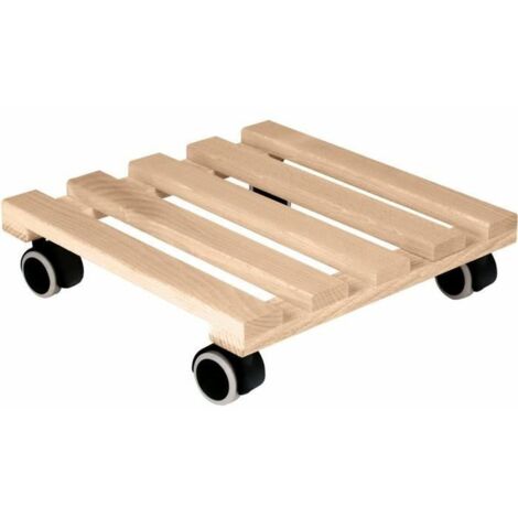 Support à roulette carré 40 cm en bois de hêtre - EDA