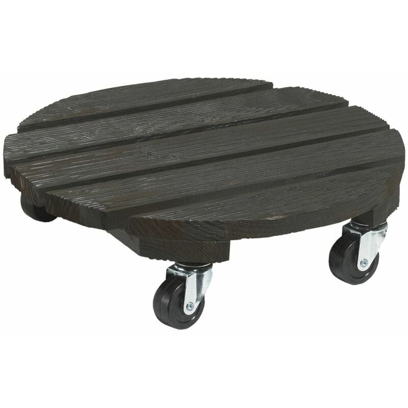 Support à roulettes bois 'Flora Roll Color' - 30 cm - Anthracite - Nortene