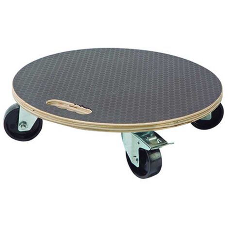 Support à roulettes pour jardinière en bois FSC – Ø 40 cm – Charge max 200 kg – 4 roues avec freins – Poignée creusée pour transport – Celloplast