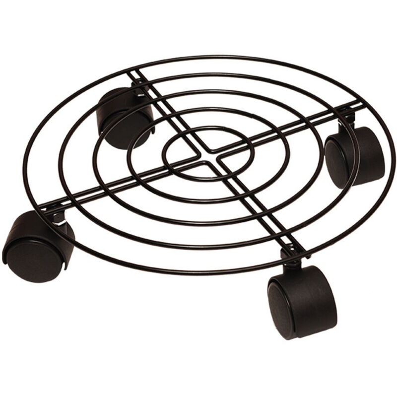 Support à roulettes pour pots de fleurs, capacité de charge de 50 kg, antirouille, chariot à plantes en fer avec roulettes pour tonneaux de vin
