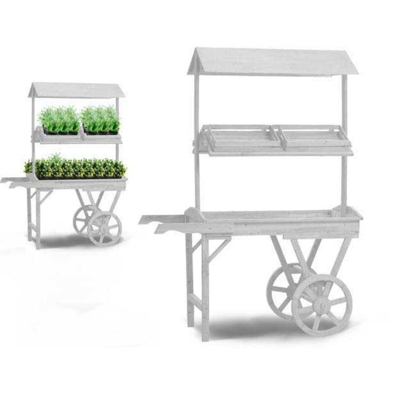 Support de pot à roulettes ibergarden wp15055-1 wood de spruce 118 x 176.5 x 58 cm