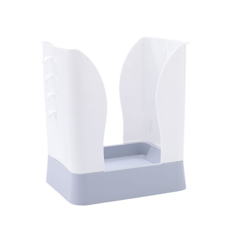 Support à sac poubelle extensible en plastique, grande capacité pour cuisine et salle de bain, gris pâle