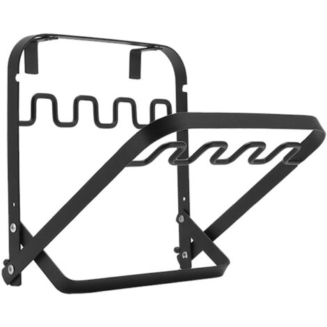 Support à sac poubelle pliable portable, extra large et robuste, pour usage extérieur en acier noir.