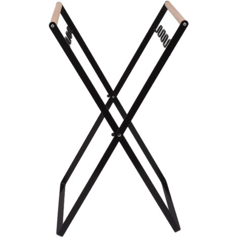 Support à sacs poubelles en fer pliable pour camping et extérieur, noir