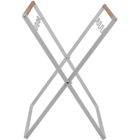 Support à sacs poubelles en fer pliable pour extérieur, support pour feuilles et camping, blanc