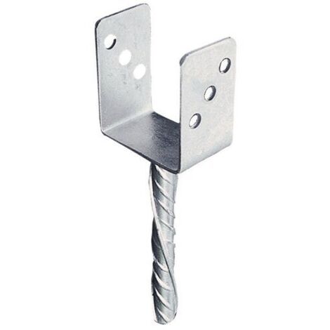 Support à sceller acier galvanisé gris, H.30 cm x section 70 x 70 mm