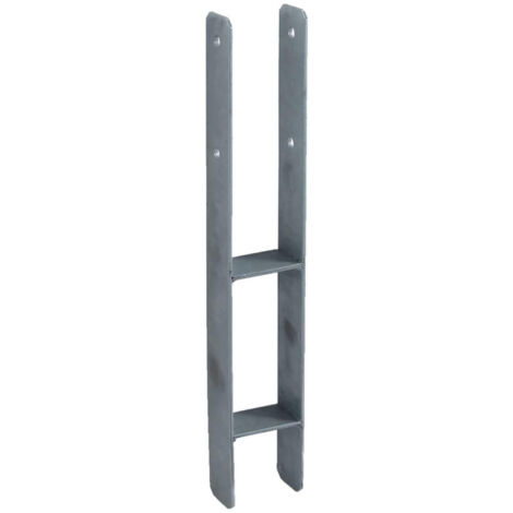 Cerland – Support à sceller H en acier galvanisé 5 mm – Dimensions 60 x 10 x 6 cm – Fixation pour carport et pergola – Visserie incluse - VIS 60 X