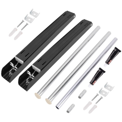 Support à séchage escamotable en aluminium 120cm, support double pliable pour balcon, porte-vêtements rétractable noir