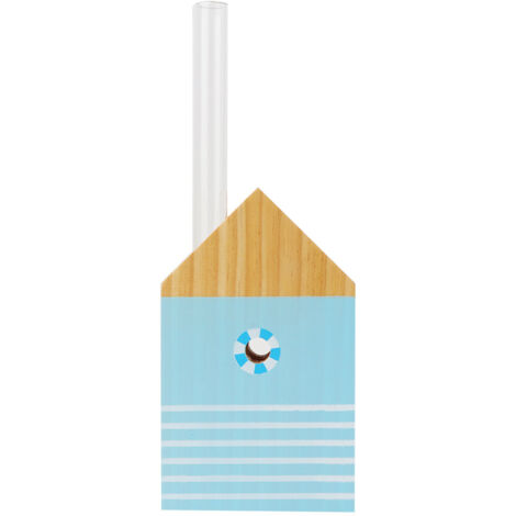 Support à tubes à essai en bois pastoral pour fleurs, décoration de bureau minimaliste (Modèle TT-04)