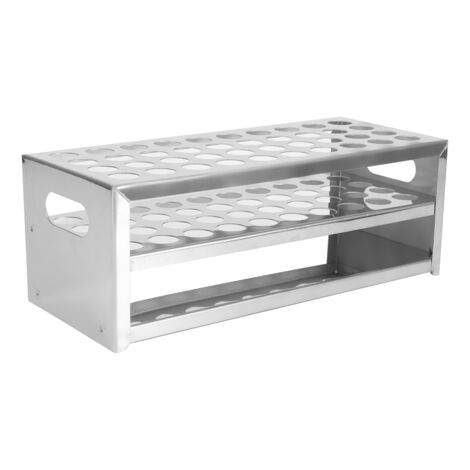 Support à tubes en acier inoxydable 304 perforé, 40 emplacements haute capacité (15,5mm x 40)